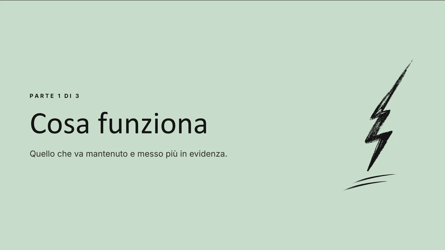 Prima parte del documento: cosa funziona