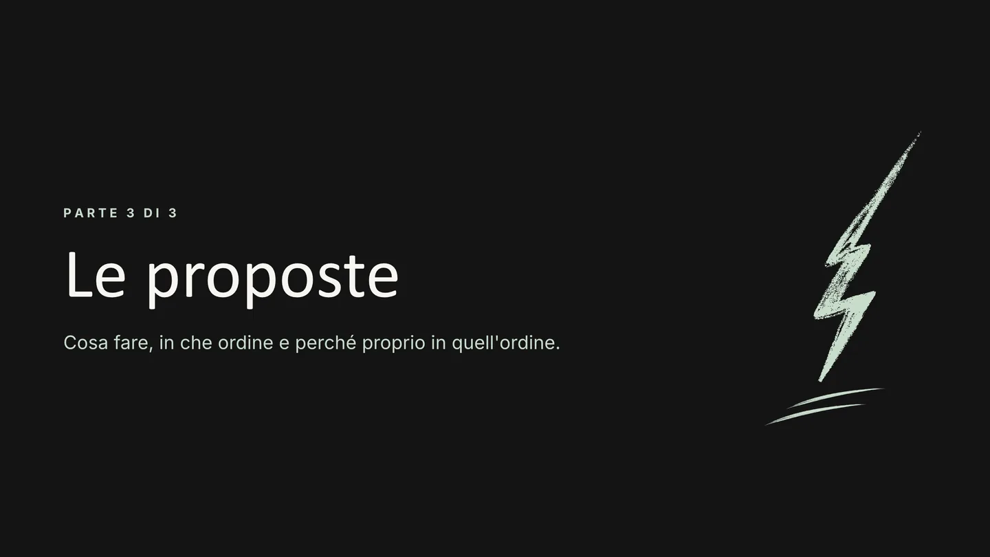 Terza parte del documento: le proposte